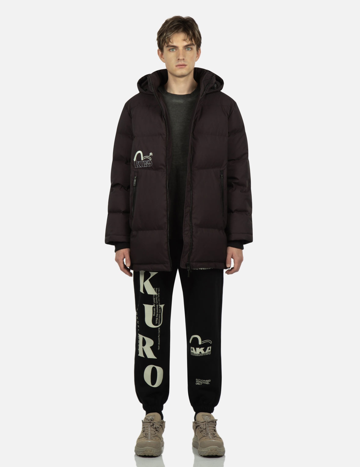 Kamon and Logo Embroidered Gradient Down Jacket - 6