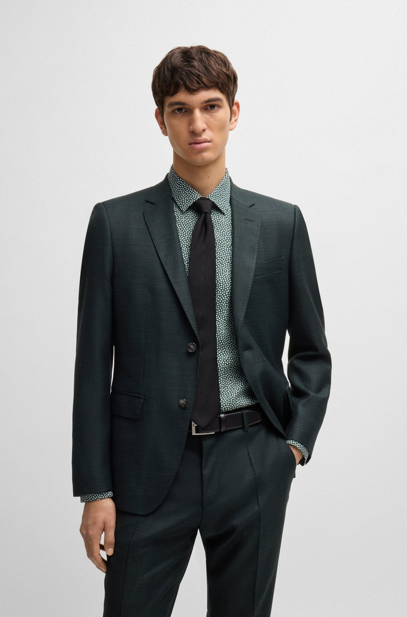 SLIM-FIT SUIT IN MICRO-PATTERNED STRETCH WOOL 5