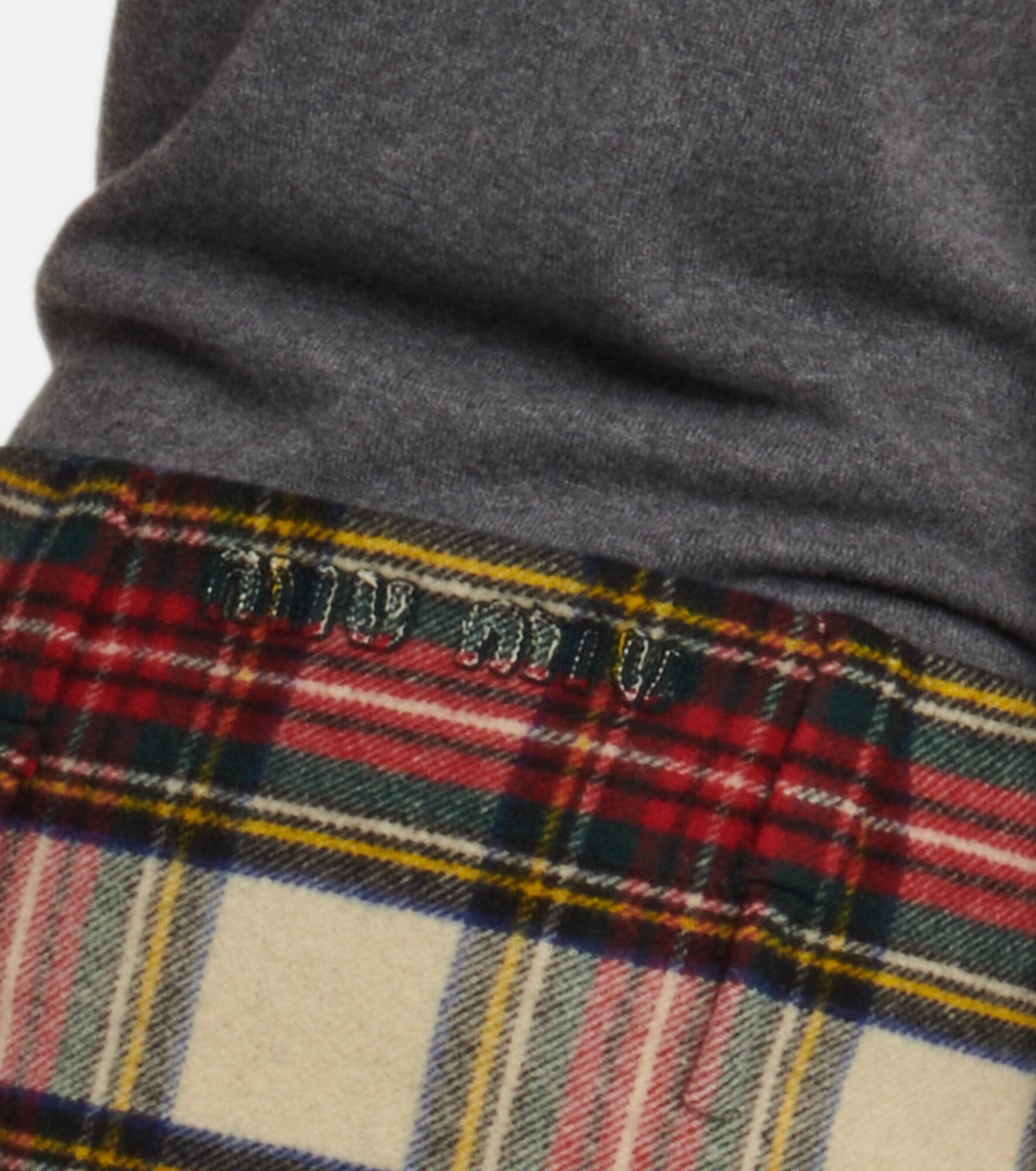 Checked wool miniskirt - 5