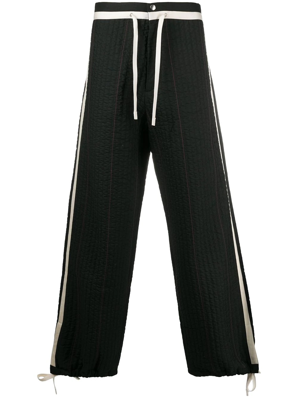 stripe quilted trousers - 1