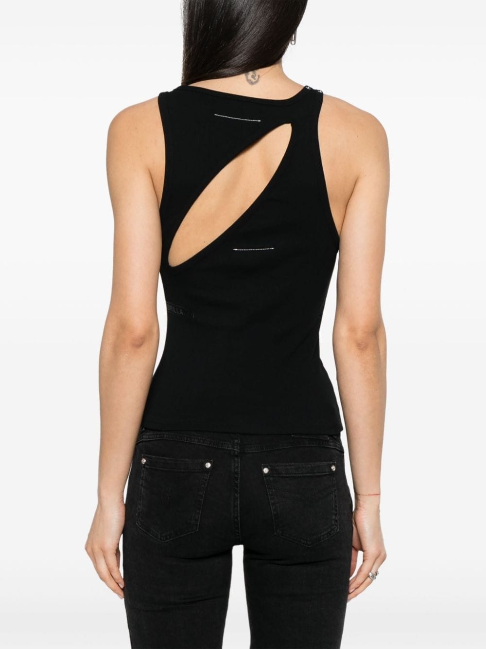 cut-out ribbed tank top - 4