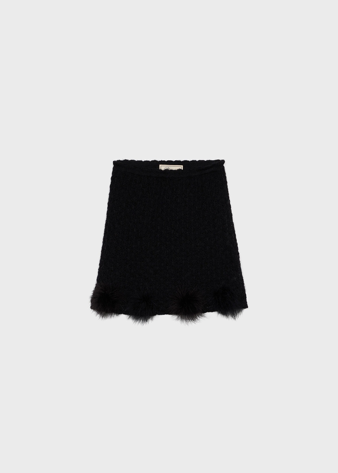 KNIT SKIRT WITH MARABOU POM-POMS - 1