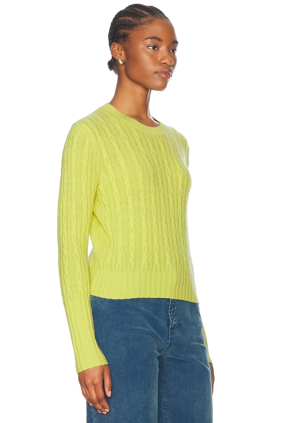 Cable Shrunken Cashmere Crew Sweater - 2