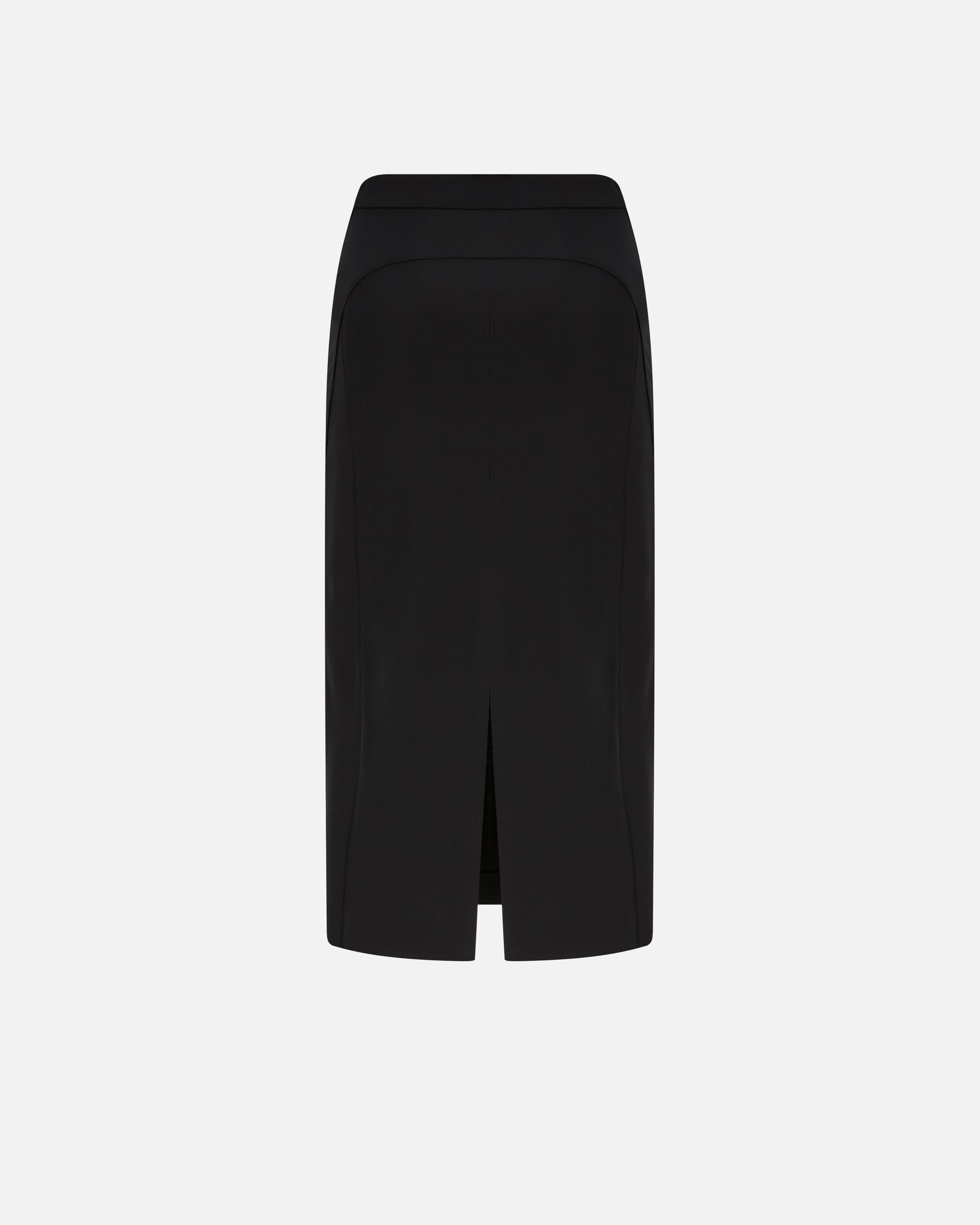 FABRIC STITCH MIDI SKIRT WITH BACK SLIT - 6