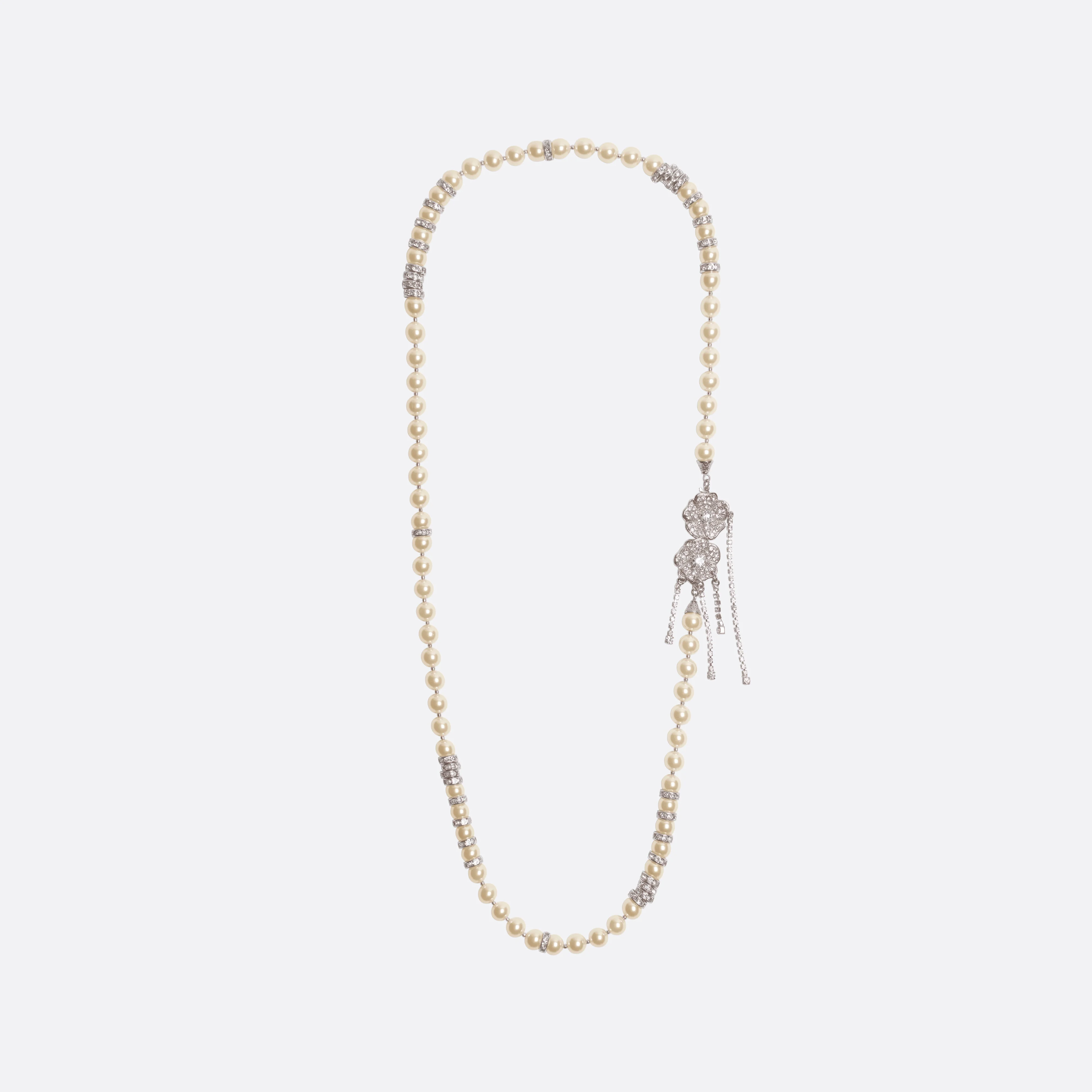 PEARL NECKLACE WITH FLORAL CLOSURE - 1