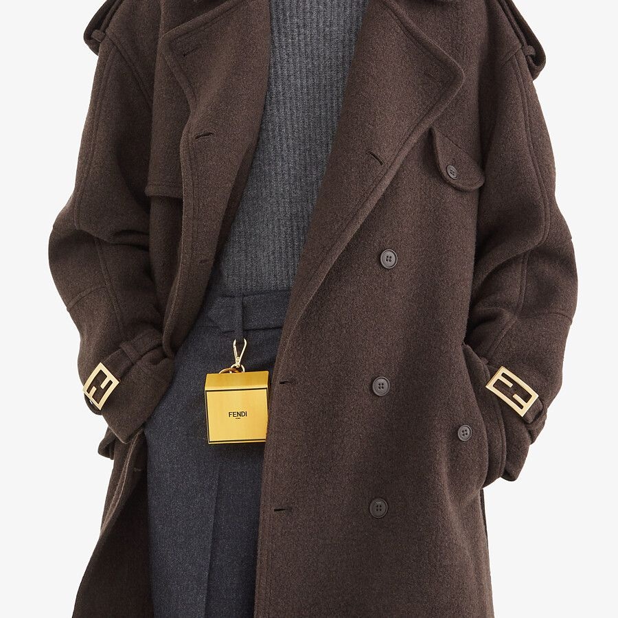 Yellow leather key ring - 4