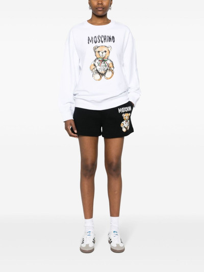 Moschino Teddy Bear-print cotton shorts outlook