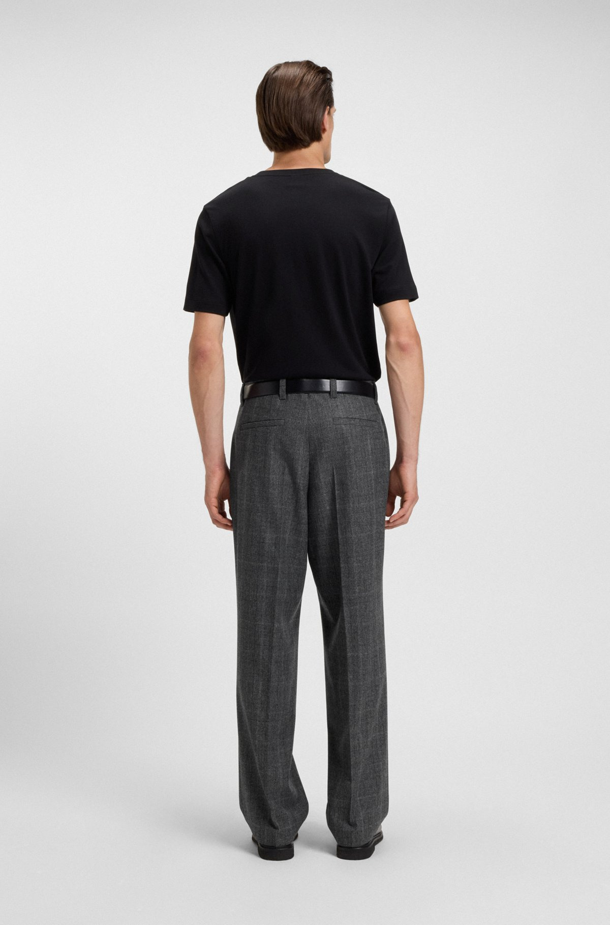 RELAXED-FIT TROUSERS IN CHECKED STRETCH WOOL - 4