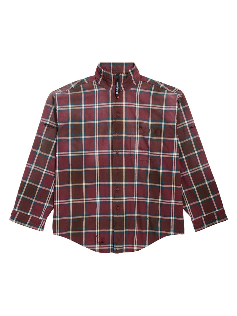 Men's Zip-Up Shirt - Burgundy 1