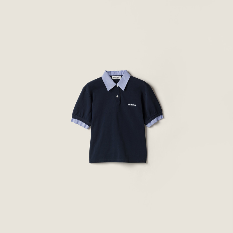 Cotton piqué polo shirt 1