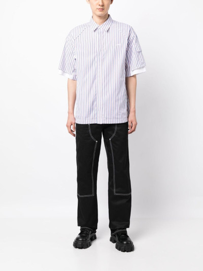 JUUN.J short-sleeved striped cotton shirt outlook