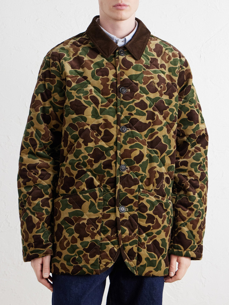 Logo-Embroidered Quilted Cotton-Corduroy Jacket 3