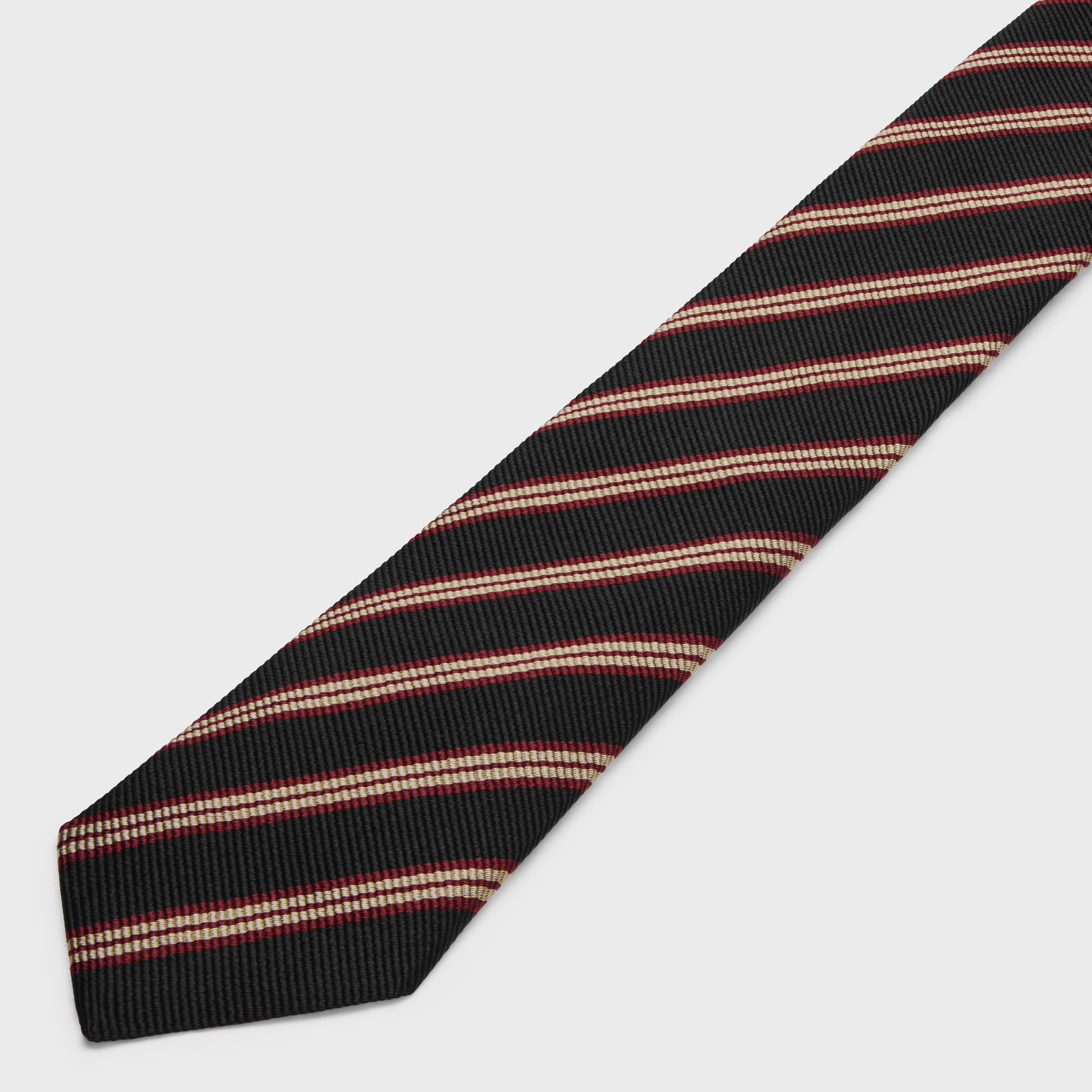 thin tie in striped silk - 3