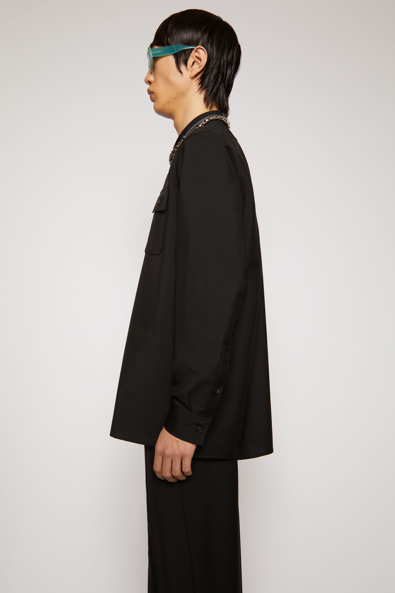 Wool-blend shirt black - 3