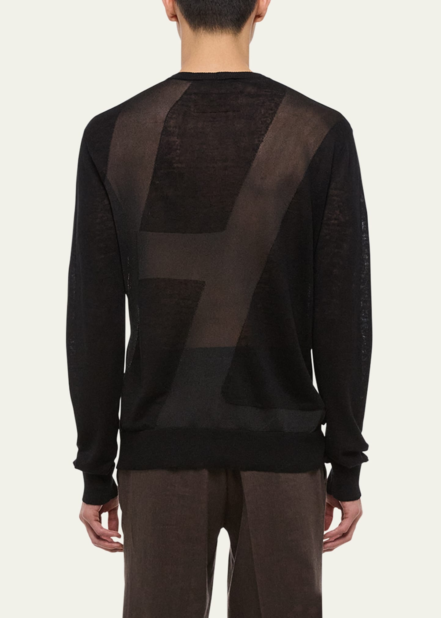 Men's Linen Logo Long-Sleeve Top - 3
