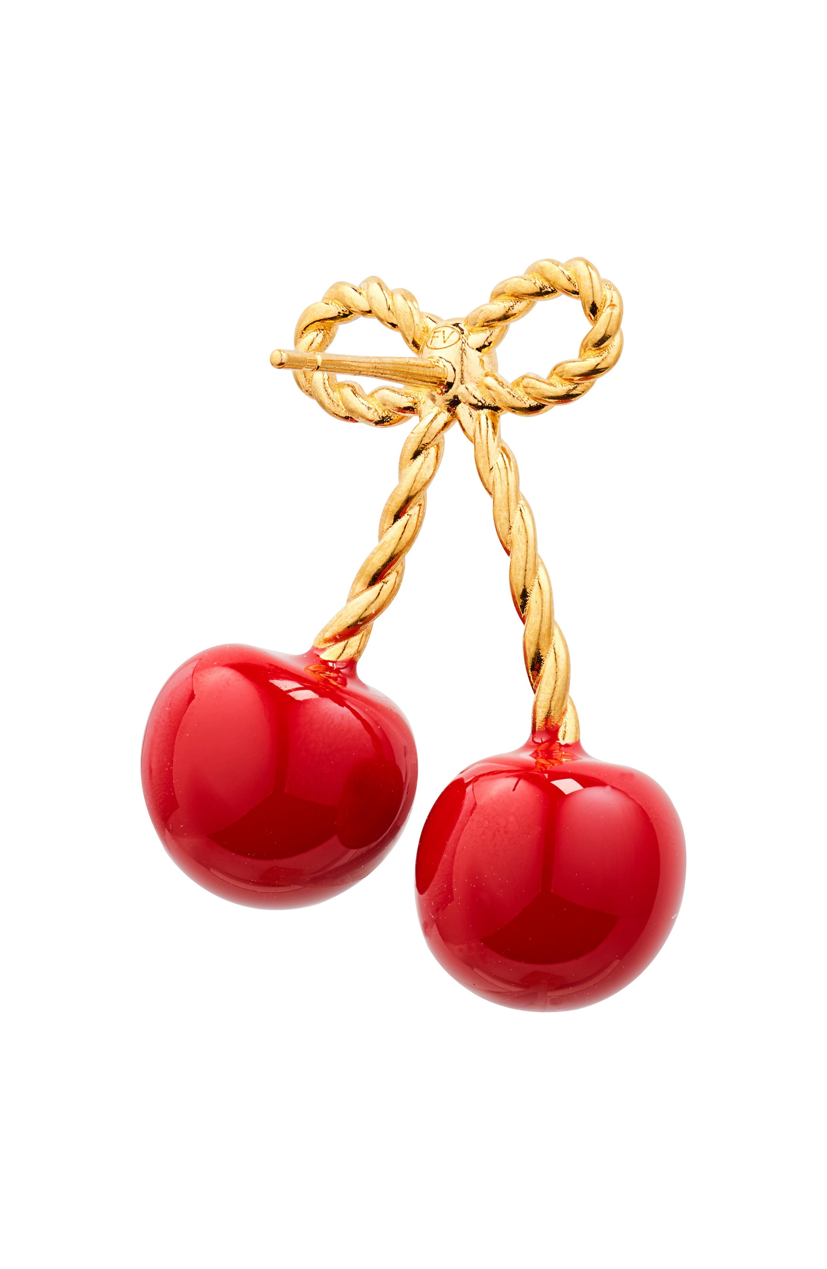 Valentino Garavani Chez Valentino Cherryfic Drop Earrings in Antique Brass/Rosso at Nordstrom - 3