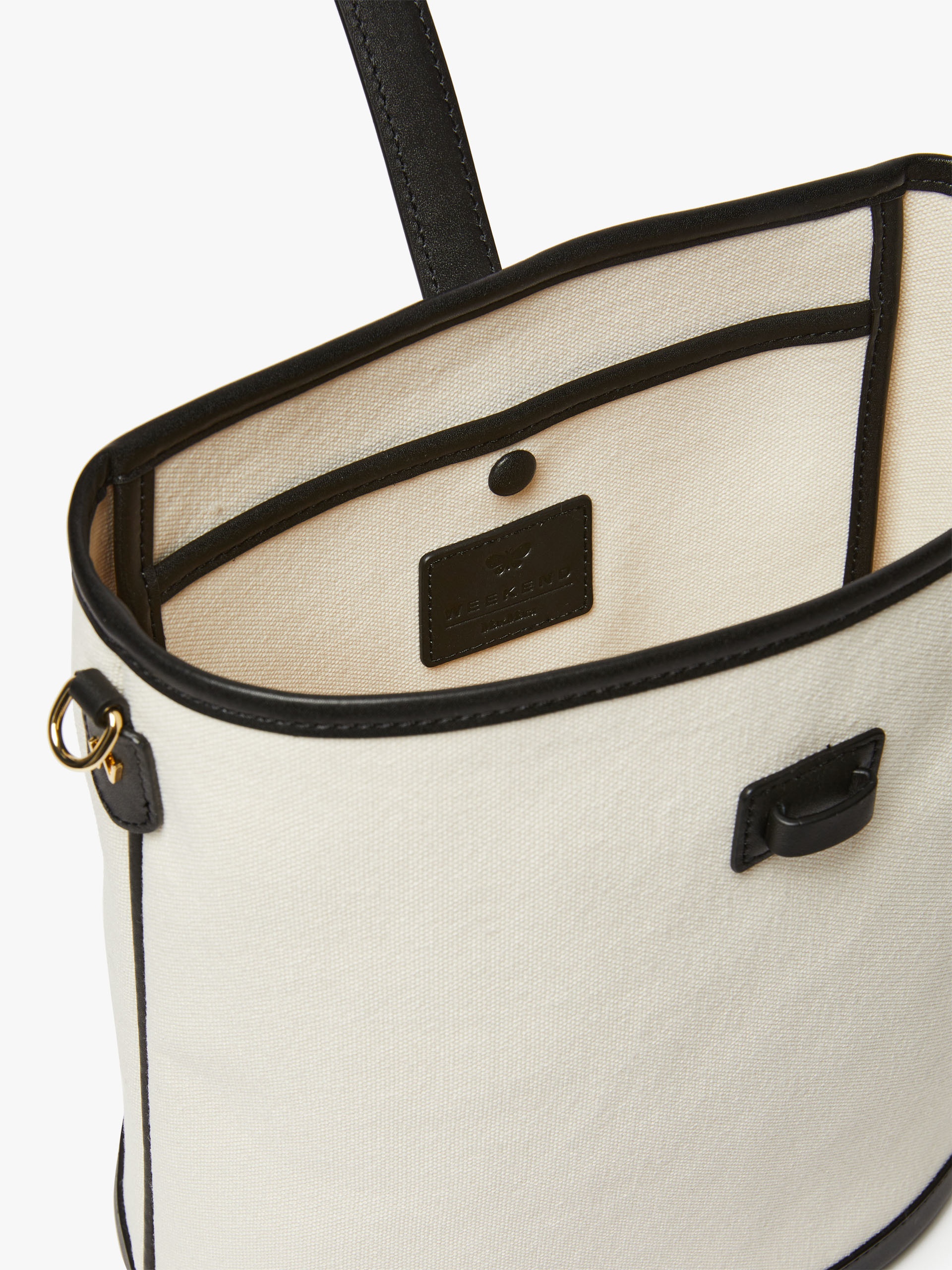 DOMIZIA1 Canvas and leather bucket bag - 6