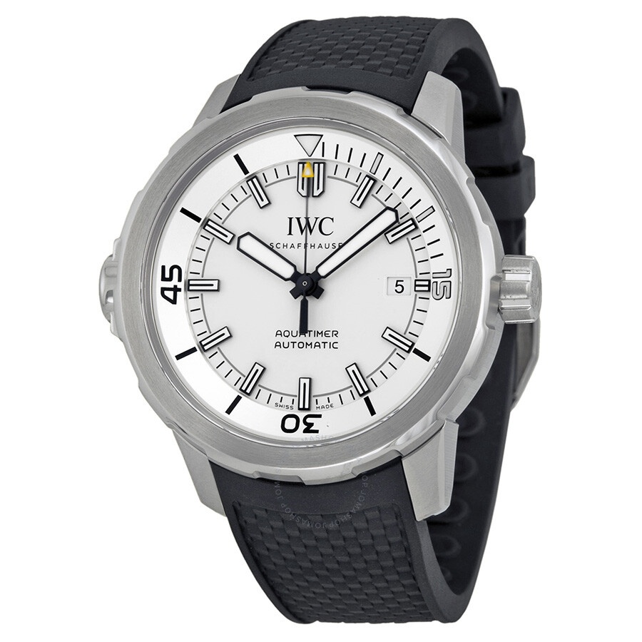 IWC Aquatimer Automatic Silver Dial Black Rubber Men's Watch IW329003 - 1