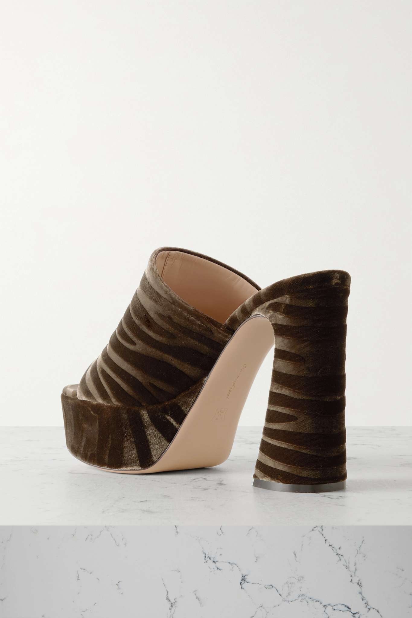 Holly 120 zebra-print velvet platform mules - 3