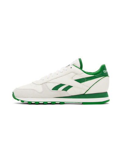 Reebok Off-White & Green Classic Leather 1983 Vintage Sneakers outlook