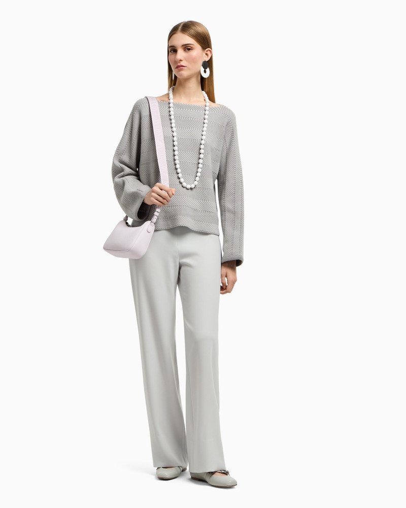 EMPORIO ARMANI WAVY CHEVRON MOTIF BOAT NECK JUMPER outlook