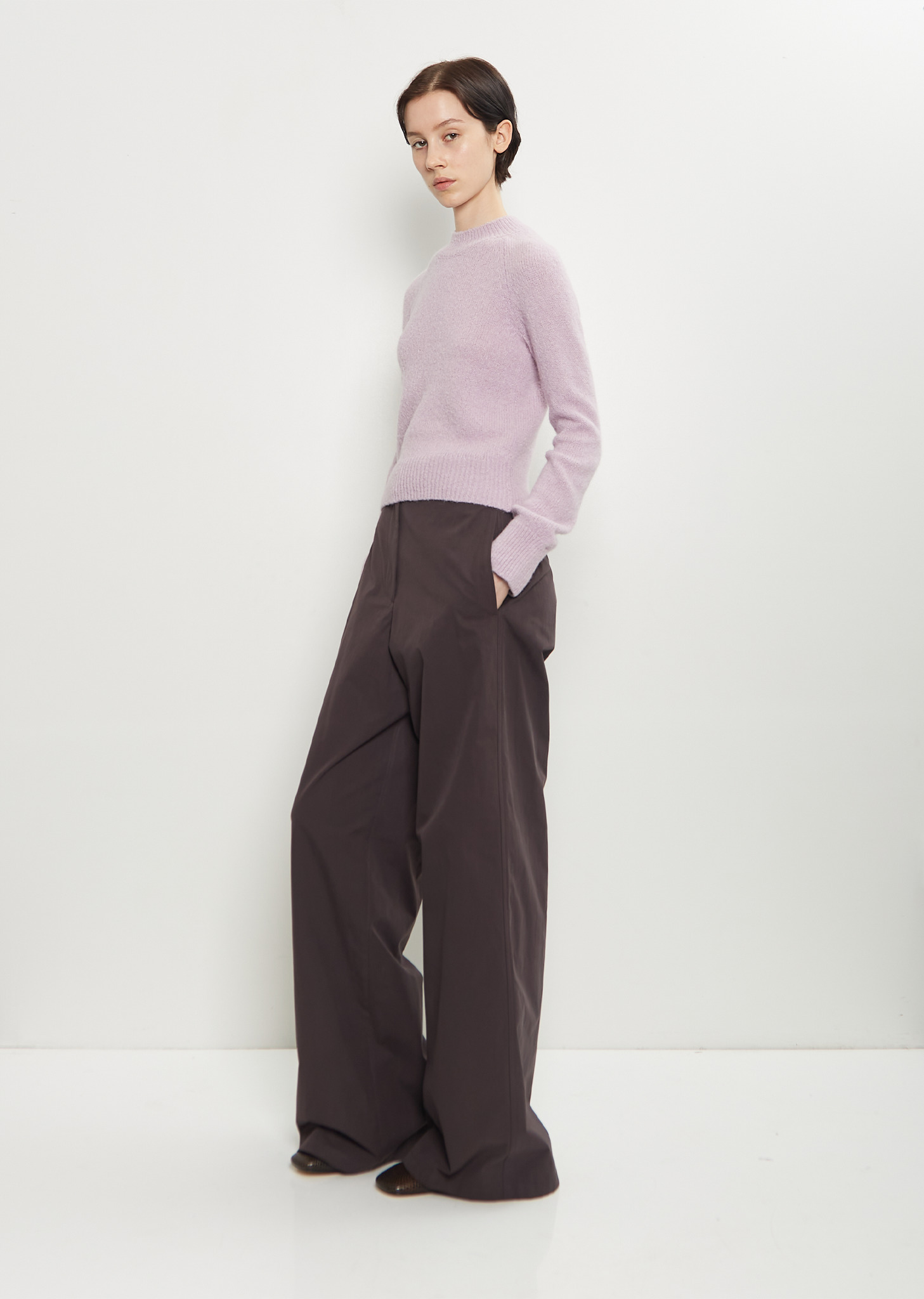 Texas Stretch Alpaca Merino Wool Sweater — Lilac - 4