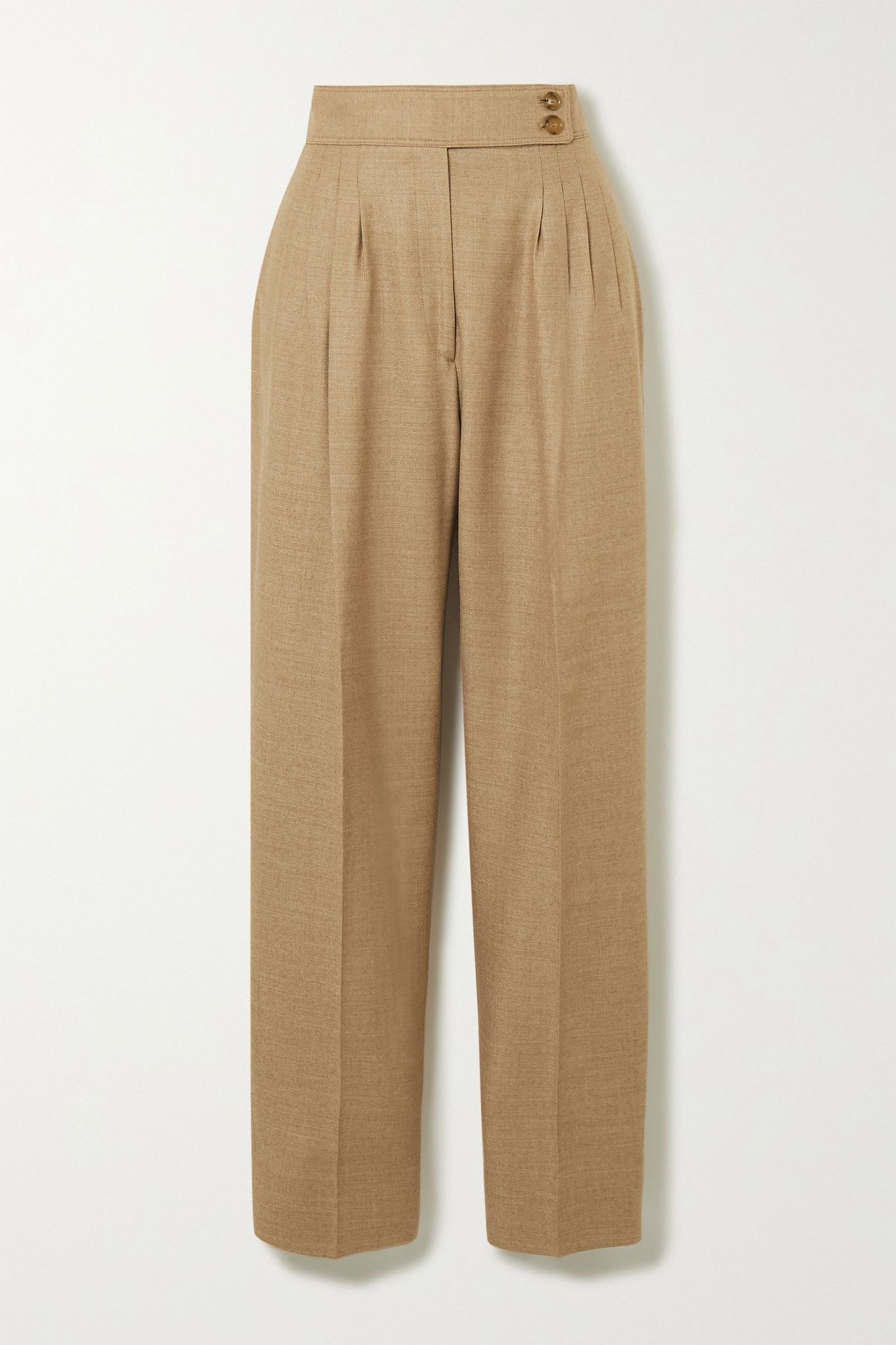 Wool-blend twill straight-leg pants - 1