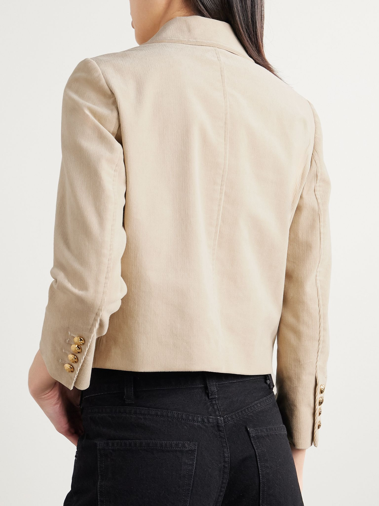 Chamonix cropped cotton-blend corduroy jacket Sand - 4