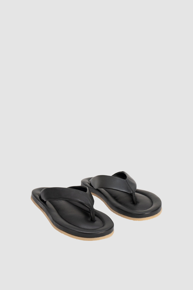 BY FAR Dasha 2.0 Black Nappa Leather Flip-Flop Sandal outlook