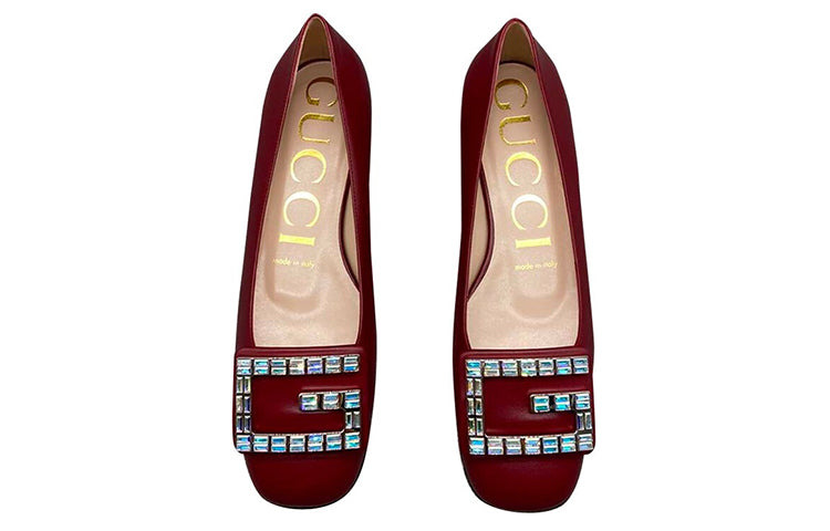 (WMNS) Gucci Madelyn Crystal G 'Dark Red Leather' 551434-C9D00-6438 - 3
