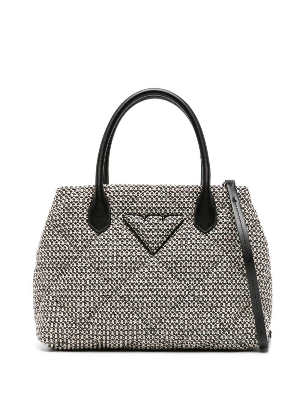 interwoven quilted tote bag - 1