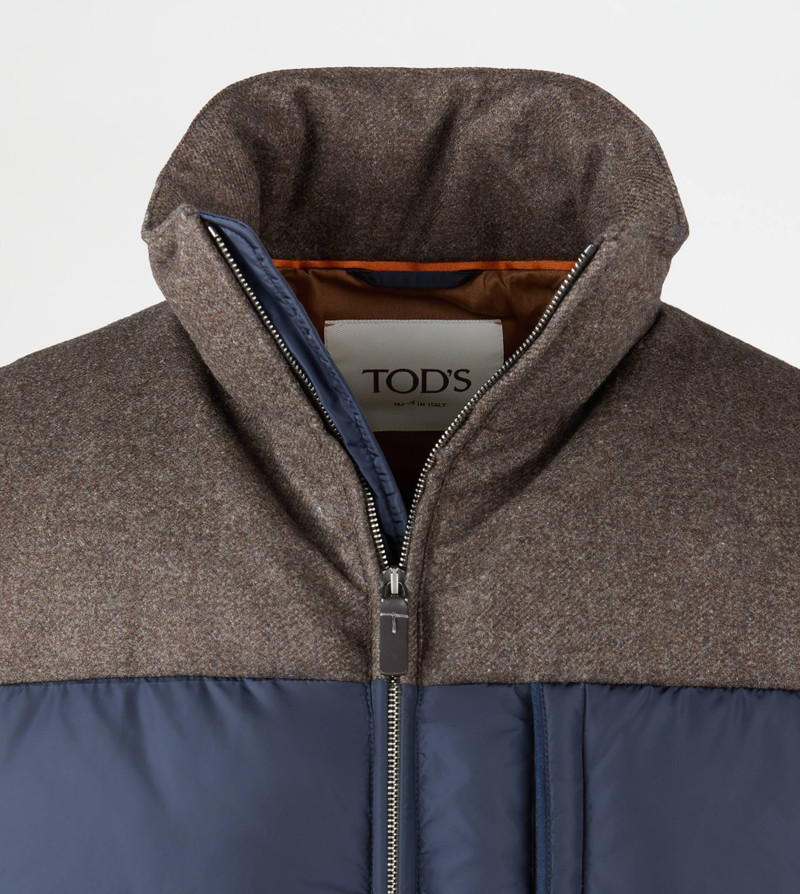 BI-MATERIAL DOWN JACKET - BLUE 6