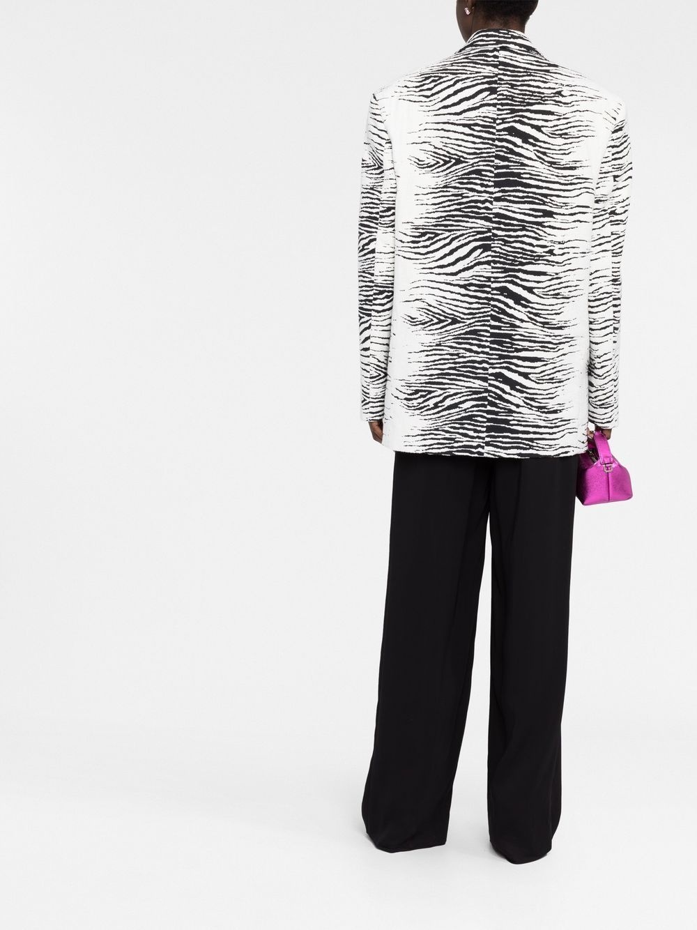 zebra-print single-breasted blazer - 4