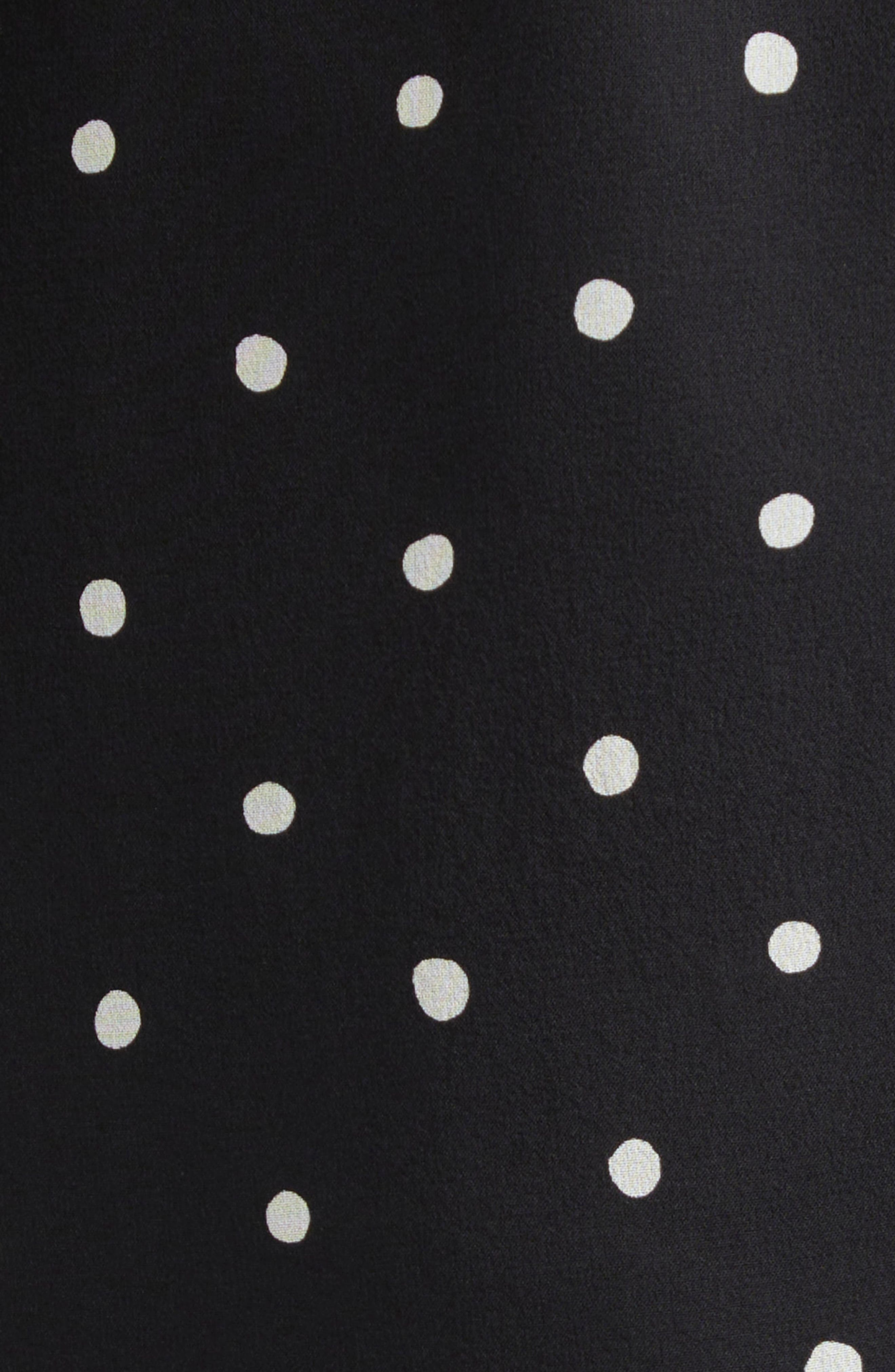 Giambattista Valli Polka Dot Ruffle Hem Long Sleeve Silk Dress in Black at Nordstrom - 6