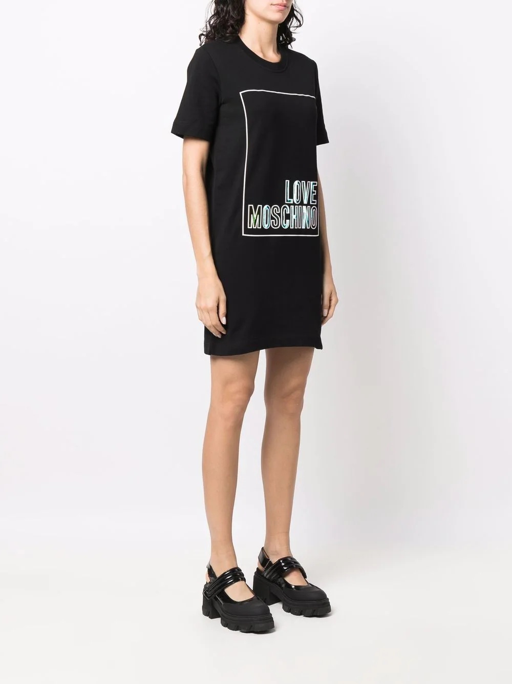 logo-print T-shirt dress - 3