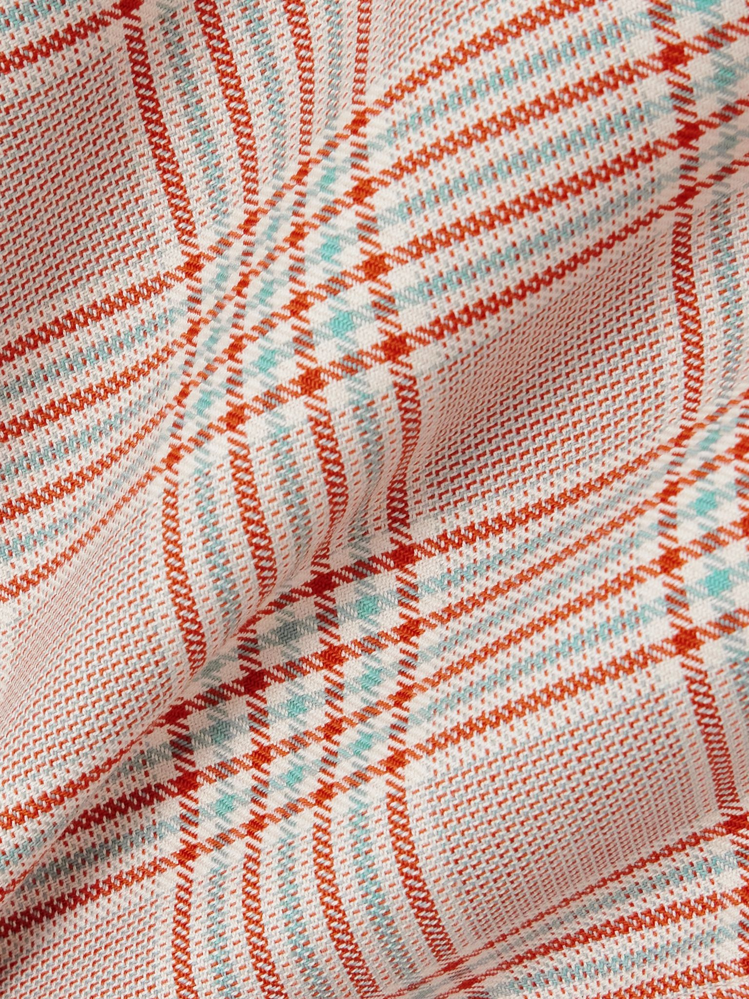 Checked cotton and wool-blend shirt Pink - 4