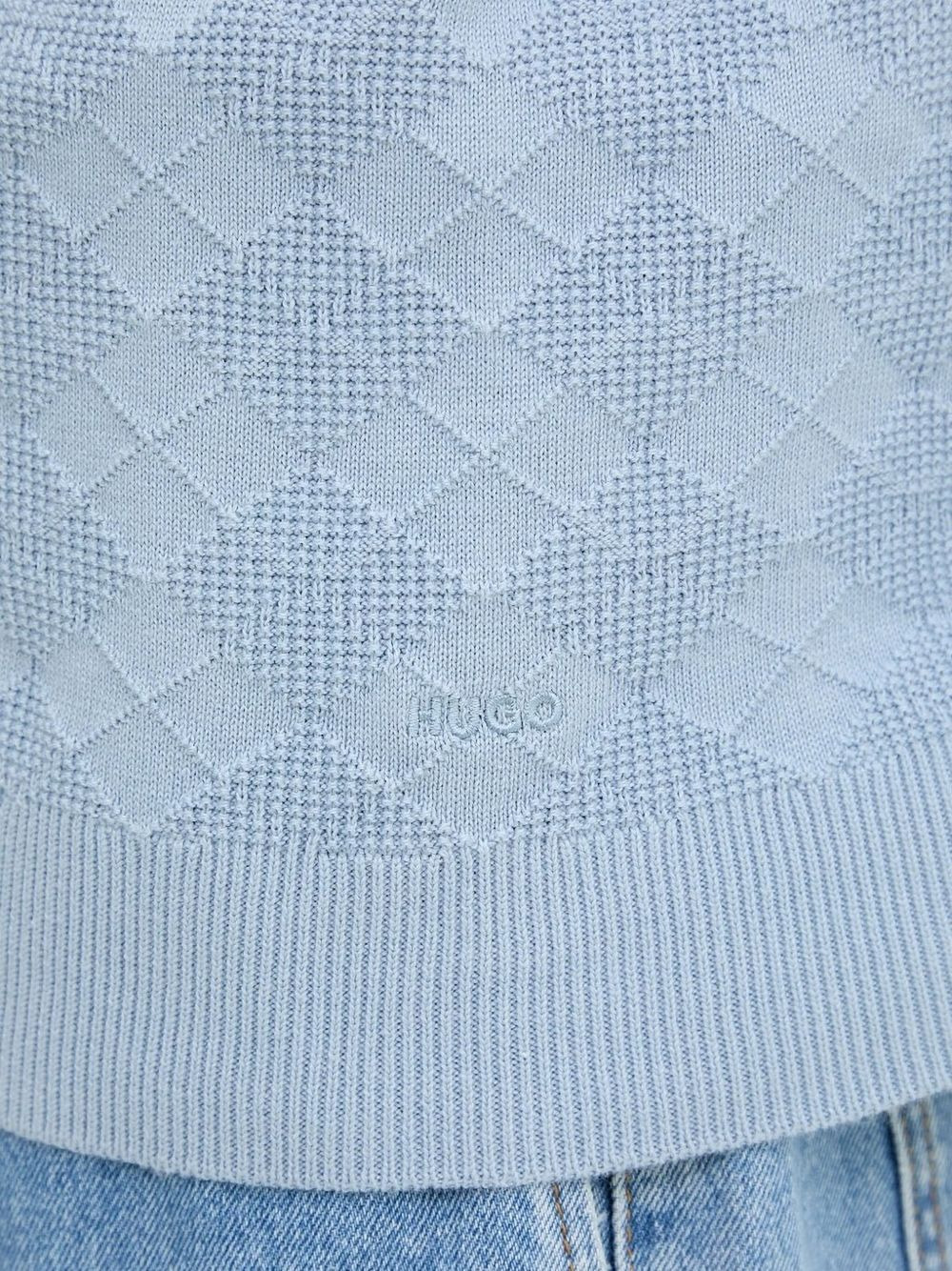 textured diamond-pattern sweater - 4