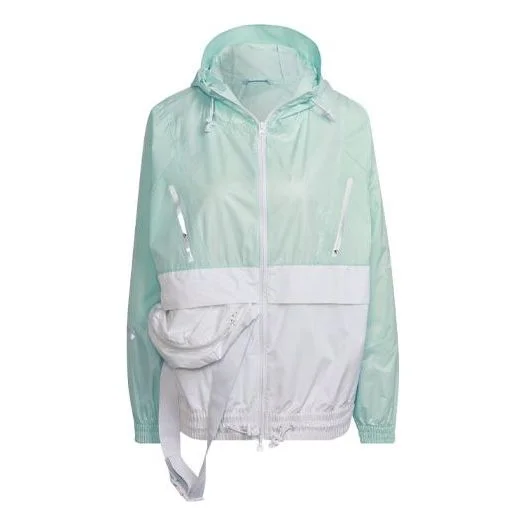 (WMNS) adidas Sports Hooded Zipper Frozen Green Jacket HD9129 - 1