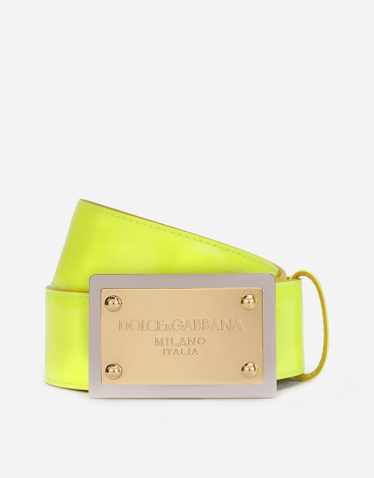 Neon patent leather belt - 1