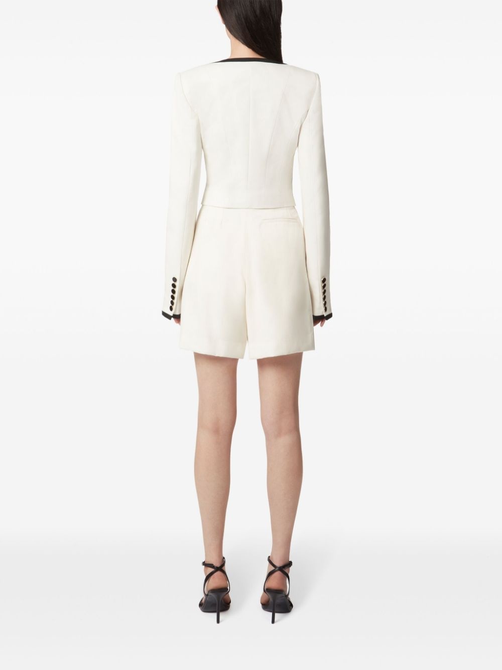 round-neck two-tone crop jacket - 4