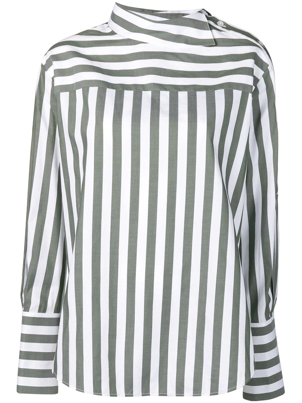 striped shoulder placket shirt - 1