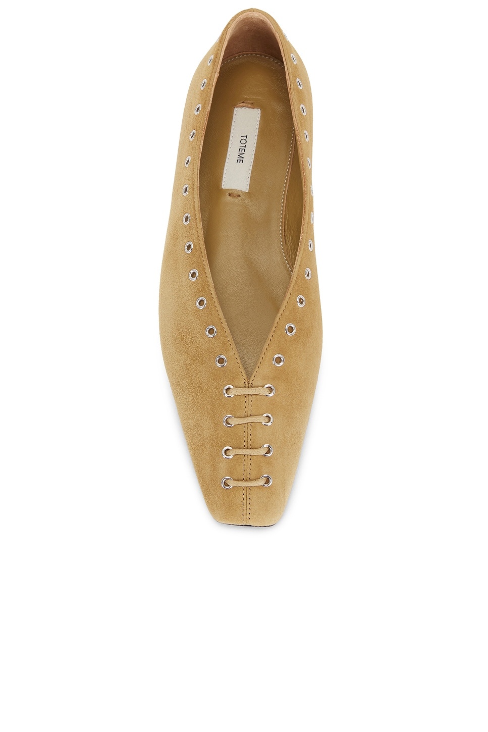 Suede Lace Up Ballerina Flat - 4