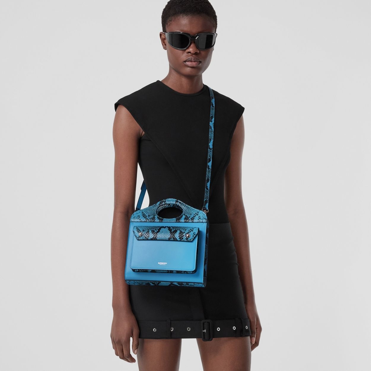 Mini Leather and Python Print Pocket Bag - 3