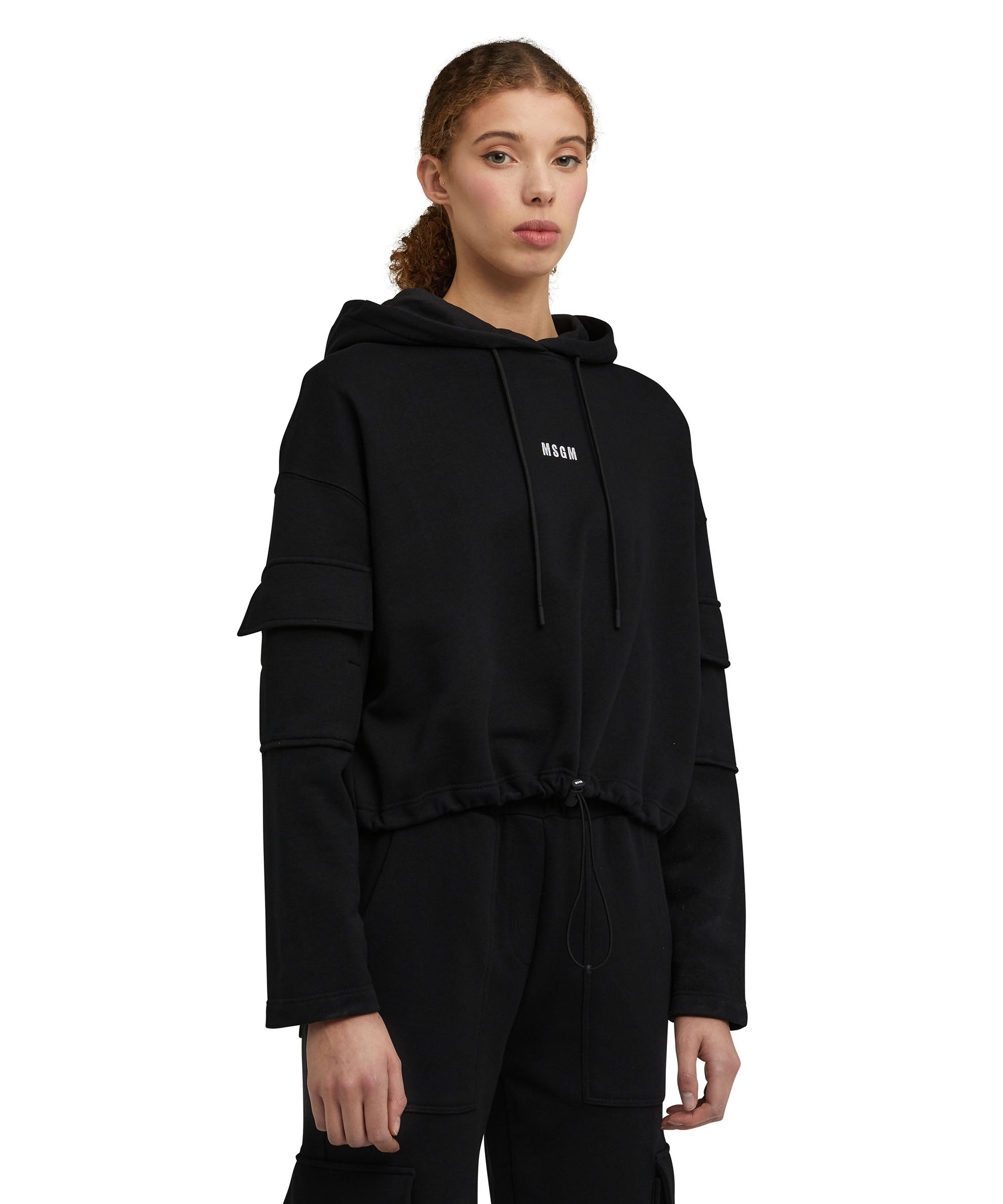Cotton hooded sweatshirt with adjustable elastic bottom - 4