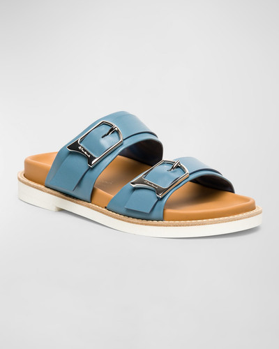 Santoni Amalfi Dual Buckle Slide Sandals outlook