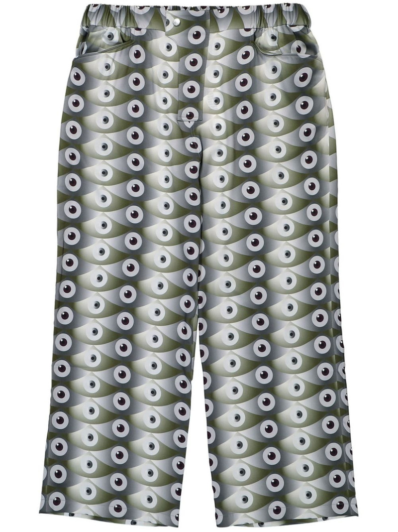 eye-print wide-leg trousers 1
