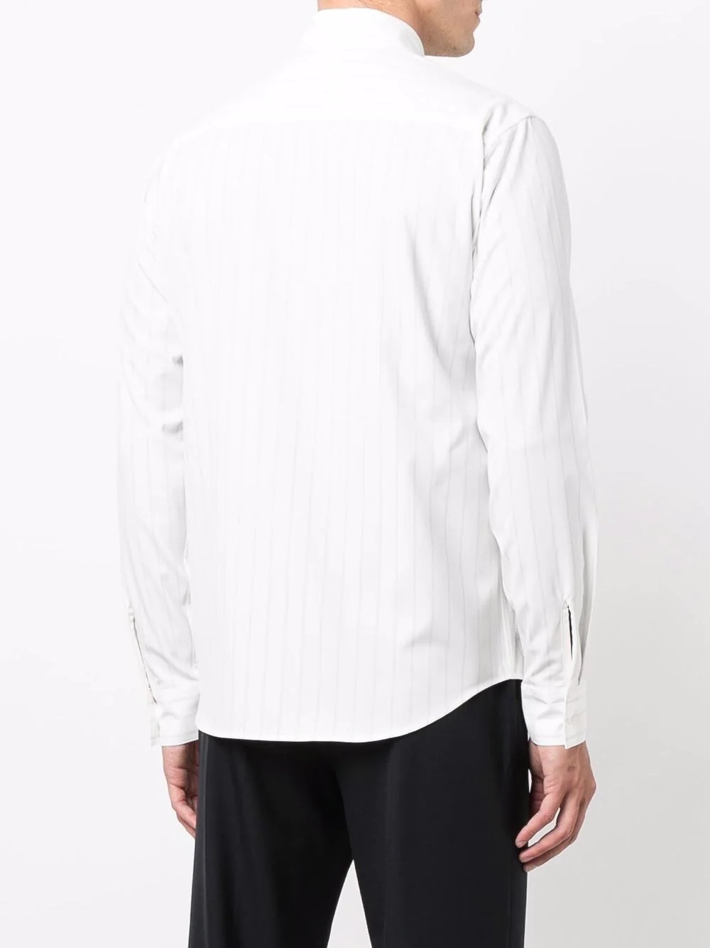 stripe-print patch-pocket shirt - 4