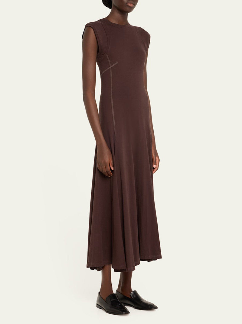 JANE/WADE Cap-Sleeve Jersey Midi Dress outlook