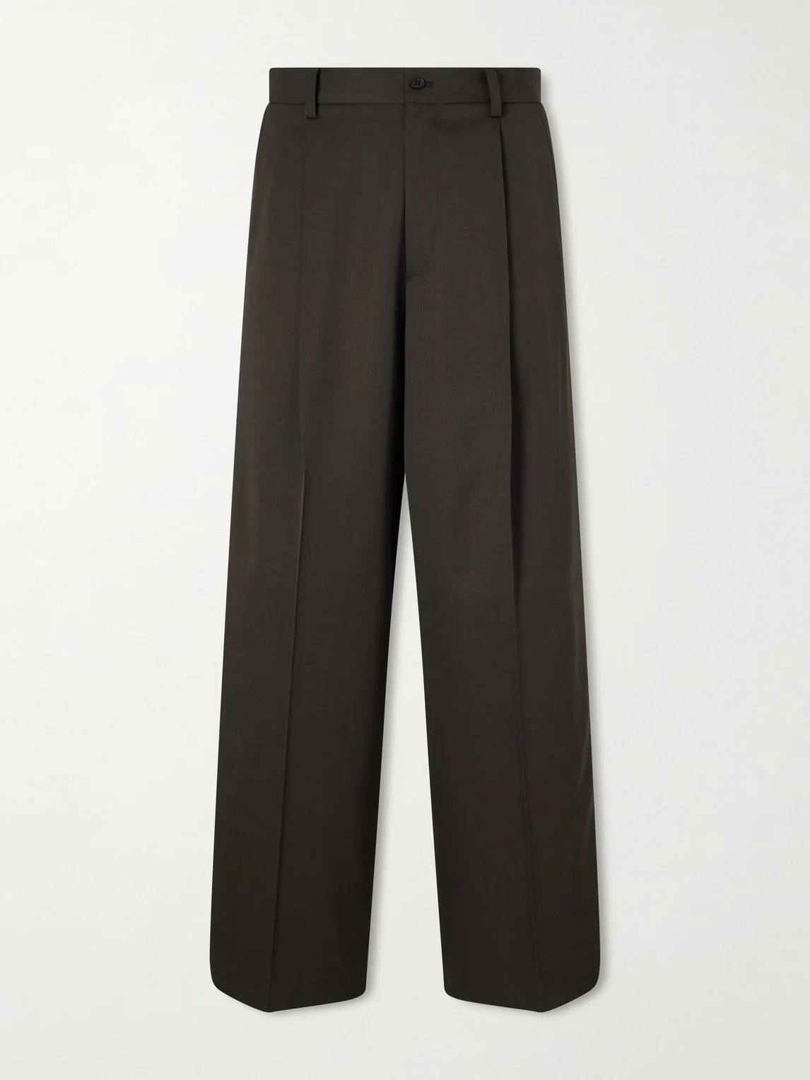 Wide-Leg Wool Trousers - 1