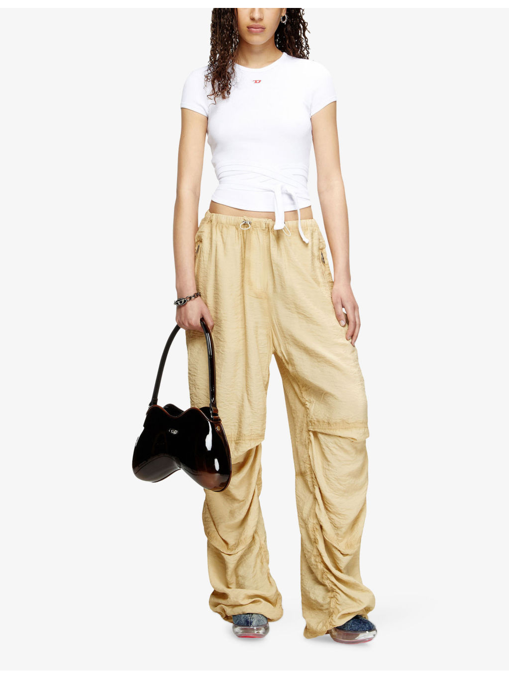 T-Bunny-Tail Wrap-Around Cotton-Jersey T-Shirt - 2